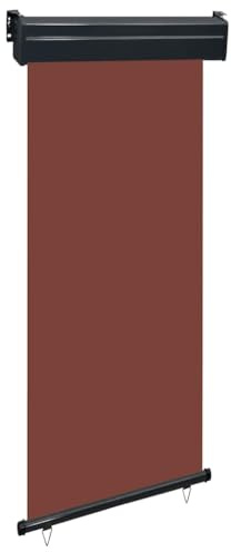 Balkon Seitenmarkise 85x250 cm Braun, UV-beständige Außenmarkise aus Polyester, Terrassenmarkise als Sonnenschutz und Sichtschutz, Rechteckig für Terrasse