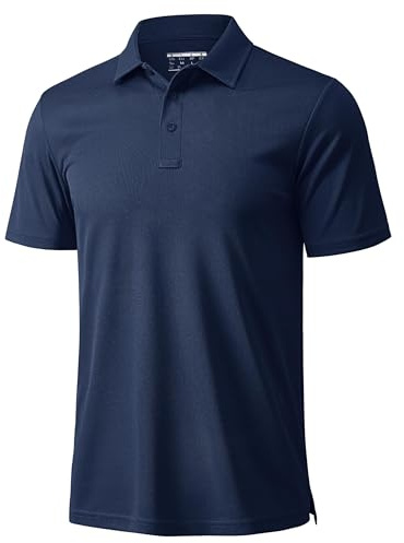 MAGCOMSEN Mens Polo Shirts Short Sleeve Breathable Quick Dry Golf Shirts Moisture Wicking Work Sports Tops with Button