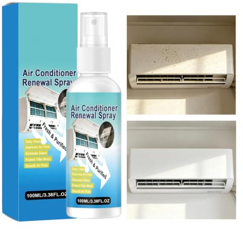Ambientador Para Aire Acondicionado 100 Ml De Larga Duración, Acción Rápida | Spray Limpiador Desodorizante Ventilación Casa, Oficina, Dormitorio, Salón, Sótano, Residencial