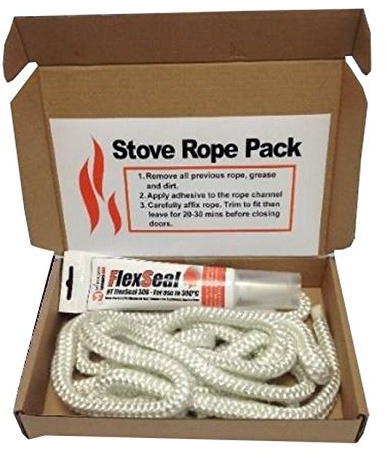 Stove Door Replacement Rope and Adhesive Glue Kit 8mm x 2m Soft Rope