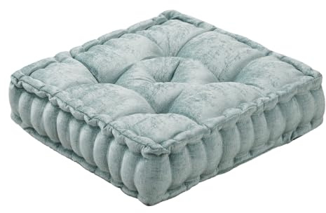 Intelligent Design Azza - Almohada de Suelo, Cojines Grandes para Adultos, Almohada de Suelo para meditación o Yoga, felpilla Brillante capitonada con Bordes festoneados para cojín de Banco/Silla, 20