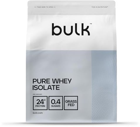 Bulk Pure Whey Isolate | Chocolat Caramel | 25g de protéines portion | Isolat de lactosérum | Faible en sucre | Faible en matières grasses | Absorption rapide | Contribue au maintien musculaire | 500g