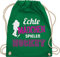 Turnbeutel Rucksack - Eishockey - Echte Mädchen spielen Hockey - Unisize - Grün - kinderturnbeutel icehockey geschenk feldhockey stoffbeutel sport tasche kinder eishockey-fanartikel echt