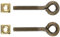Aged Brass Plain Eye Bolts with Nuts | Pack of 2 | Screw Eye Hook or Eyelet Screw for Bail Pulls & Some Other Furniture | M-1AB