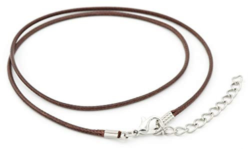 NaturSchatulle Kunstlederkette 2mm Braun I 5 Stück I 45-50cm Kunstlederband mit Verschluss Ohne Anhänger DIY Schmuck Halskette Leder Basteln Schmuckherstellung