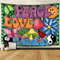 Motiv: Peace Love and Happiness,groß,203,2 x 152,4 cm,weiche Baumwolle,Pilz-Gossip Nature Sence psychedelische Wandteppiche im 70er-Jahre-Stil,Wandbehang für Schlafzimmer,Wohnzimmer,Dekoration