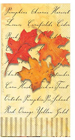 Boston International - Asciugamani di carta usa e getta, per bagno, decorazione autunnale, 32 pezzi