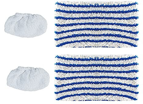 Polti PAEU0357 Kit 2 Panni e 2 Cuffie in Spugna, Compatibili con Polti Vaporetto 3 Clean