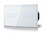 BSEED Interrupteur Tactile Double 3 Gang 1 Voie Commutateur d'éclairage Mural Compatible avec la lumière LED Écran Tactile en Verre Plaque de Cristal Trempé 157 * 86mm Blanc