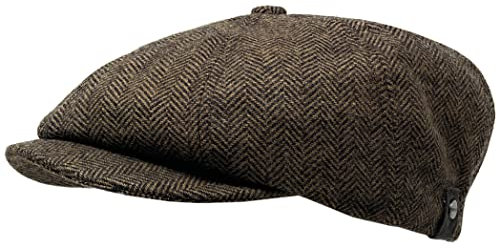 WEROR Herren Schiebermütze Flatcap Cap Mütze Fischgrät WEROR-322.1 (58-59, Braun)