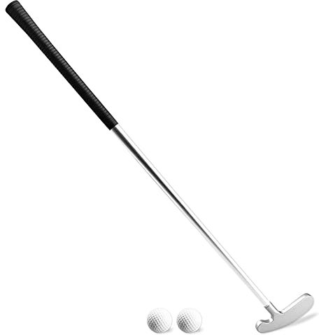Asyxstar Putter de golf amélioré pour lui et elle – Mini putter de golf deux façons pour homme et femme, pour droitier/gaucher, avec 2 balles d'entraînement de golf pour n'importe quel tapis de golf