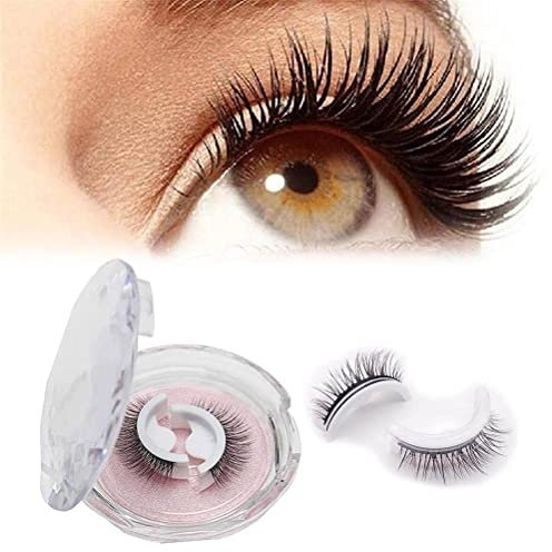 Pestañas Autoadhesivas Reutilizables sin Pegamento, Pestañas Postizas Naturales Esponjosas,Maquillaje de Pestañas Postizas Impermeables Largas Gruesas 3D-Conveniente,Ahorrar Tiempo