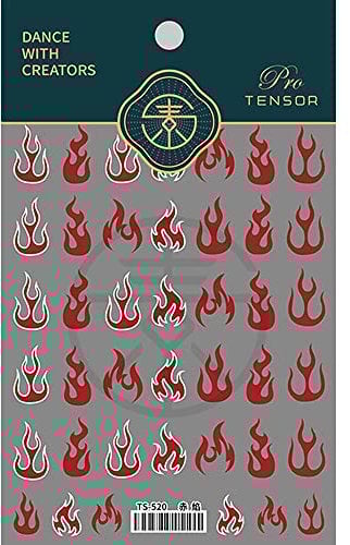 Women Honeycomb Stylish Transfer Water Sliders Manicure Tool Colorful Flame Nail Sticker Geometric Design Nail Art Decoration(06)