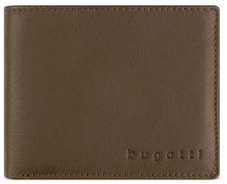 bugatti Lima Geldbörse Herren aus Leder, Portemonnaie Querformat mit RFID-Schutz, Cognac