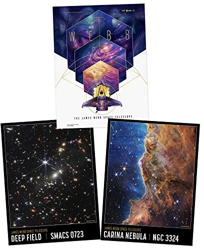 Artery8 NASA James Webb Space Telescope Deep Field Carina Nebula Cosmic Cliffs Pack of 3 Large Wall Art Posters