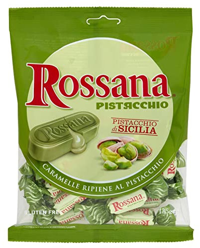 Fida Rossana Pistacchio - Lote de 3 caramelos con relleno de pistachos crema sabor italiano caramelo piruletas 135 g