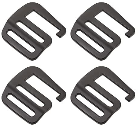 sourcing map 4Stk Metall Gurtband 0.98 25mm G-Haken Schiebeschnalle für Rucksack Mattschwarz