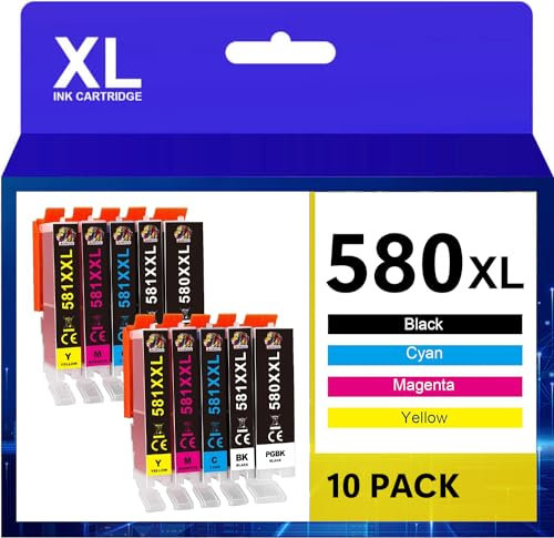 AUBEN PGI-580 CLI-581 XXL Druckerpatronen Kompatibel für Canon TS6350 TR8550 TS705 TS6150 TR7550 TR8500 TS8251 TS8150 TS8250 TS8350 TS8351 TS8150 TS8151 TS8252 TS9150 TS8152 TS8352 TS9155