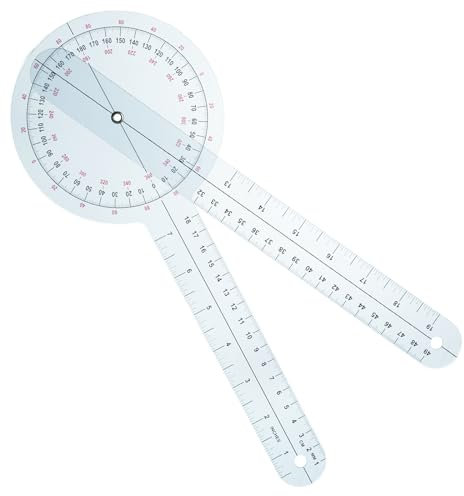 BLMHTWO Winkelmesser,360° Goniometer Drehbares Goniometer Physiotherapie Digitales Goniometer mit PräZiser und Klarer Skala Transparentes Winkelmesser-Werkzeug für Messungen Der Gelenkreichweite