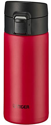 Tiger Thermos Flask MKA-K036RK Tiger Water Bottle, 12.2 fl oz (360 ml), One-touch, Lightweight, Stainless Steel Bottle, Vacuum Insulated, Hot and Cold Retention, Red
