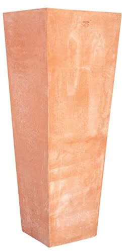 Biscottini Vaso Alto da Esterno 126x46x46 cm | Vaso Terracotta da Ingresso | Fioriera da Esterno Artigianale