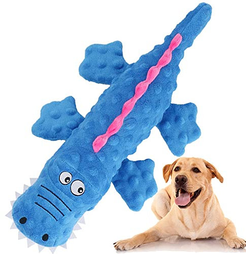 Speedy Panther Krokodil-Plüsch-Hundespielzeug für große Hunde, weiches quietschendes Hundespielzeug für Langeweile, Welpenspielzeug für kleine, mittelgroße und große Hunde