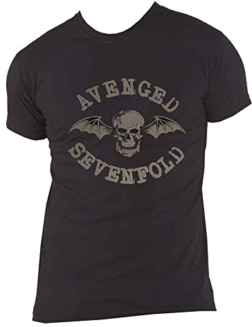 Avenged Sevenfold T Shirt Classic Deathbat Hi-Build Official Unisex Black XL