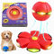 BOPELMALLS Pet Toy Flying Saucer,Dog Toy Deformation of Foot Pressure,Portable Dog Flying Saucer Toy,Interactive Flying Ball for Dogs,Outdoor Sports Suitable for Small Dogs-Red