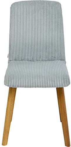 Kare Design Stuhl Lara Cord, Blau, Esszimmerstuhl, Beine aus massivem Eichenholz, 92x44x45cm (H/B/T)