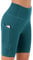 Persit Kurze Sporthose Damen, High Waist Radlerhose Sport Shorts Sommer Cycling Bike Leggins Türkis M