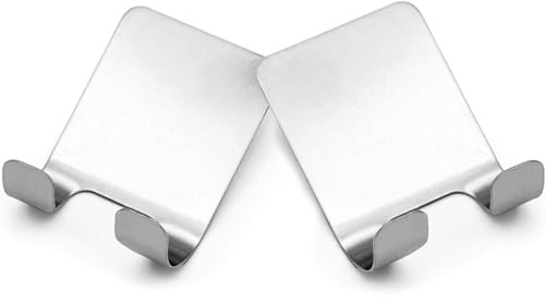 INTIRILIFE Rasierer Halter Selbstklebend aus Edelstahl in Silber - 4.5 x 6.3 x 2.5 cm - Haken Halterung für Nassrasierer Handtücher Tücher Badeschwämme ohne Bohren