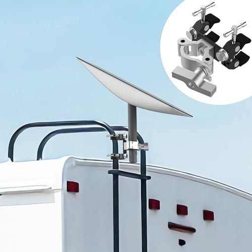 RV Ladder Tubing Holder for Starlink V1 and V2, Camper Roof Railing Mount For Starlink, Universal Starlink Mounting set For Vehicle, Starlink Universal Clamp (made of 316 stainless steel and aluminum)