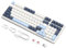 FREEWOLF K8 Drahtlose Hot-Swap-Mechanische Gaming-Tastatur, kabelgebundene RGB-Tastatur, Roter Schalter, Bluetooth 5,0/2,4 GHz/USB-C Tri-Modus mit 4000-mAH-Akku für Mac/Win, QWERTY - Blau/Weiß