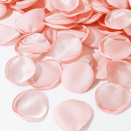 Whaline 600Pcs Silk Rose Petals Blush Pink Flower Petals Artificial Scatter Flowers for Bridal Shower Romantic Night Wedding Aisle Table Centerpieces Reception Tables Decorations