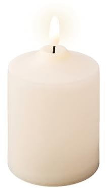 LED Kerze mit Timer 7x12cm - Indoor & Outdoor - Kunstkerze mit 6 Stunden Timerfunktion - Flammenlose Kerzen als Outdoorkerzen Kirchenkerzen Tischkerzen Dekokerzen - Ivory Warmweiß