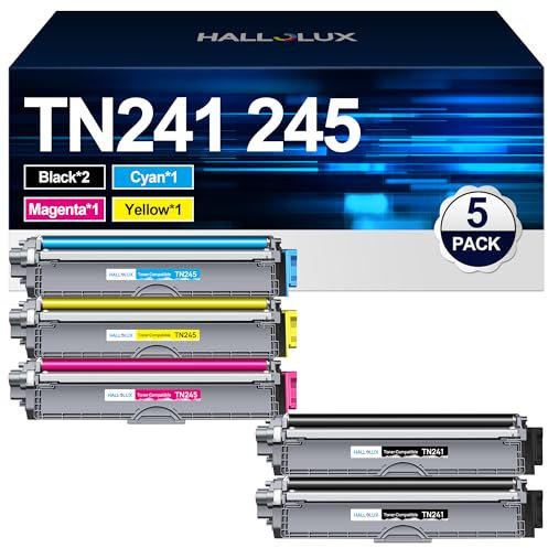 HALLOLUX TN241 TN245 TN-242 TN-246 Kompatible für Brother TN-241 TN-245 TN242 TN246 Toner für Toner Brother DCP 9022CDW MFC-9332CDW MFC-9142CDN HL-3142CW HL-3152CDW DCP-9017CDW MFC-9342CDW (5er-Pack)