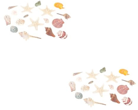 Happyyami 2 Ensembles Coquille Naturelle Coquillage Naturel Perle de Coquille d'océan Aquarium décor coquilles Saint- coquilles d'huîtres pour l'artisanat étoile de mer Crabe ermite