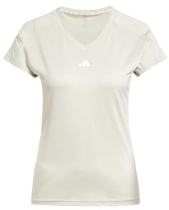 adidas Femme AEROREADY Train Essentials Minimal Branding V-Neck Tee, Wonder Alumina/White, XL