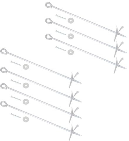 7 x BODENANKER/ERDANKER ZUM EINDREHEN - GESAMTLÄNGE 60 cm - Stahl VERZINKT