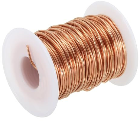 PATIKIL 1,3mm x 101 Piedi Filo di Allenamento per Bonsai, Steli di Filo Floreale 99,9% Filo di Rame Puro, Rame, 1pz