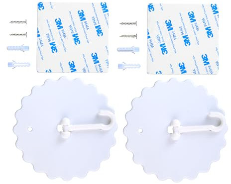 Tabanzhe Set di 2 ganci per zanzariere da soffitto, super colla, senza foratura, accessori per la biancheria da letto, facili da installare, senza chiodi