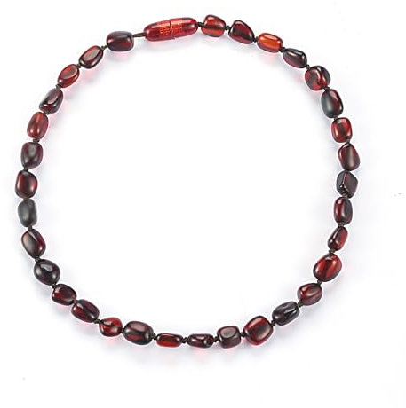 ELEGAMBER Collier en ambre de la Baltique pour femme - 100 % certifié et authentique de qualité supérieure - Perle d'ambre véritable de la Baltique., 18 inch, Ambre, Ambre