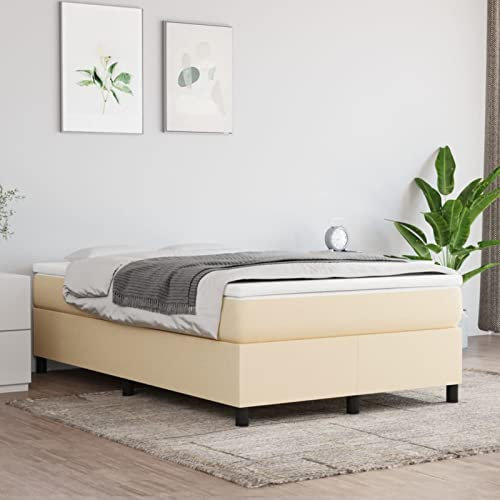 LAPOOH Boxspringbett Creme 120x200 cm Stoff, Bett, Bettgestell, Jugendbett, Schlafzimmer Bett, Bed Frame 3120851