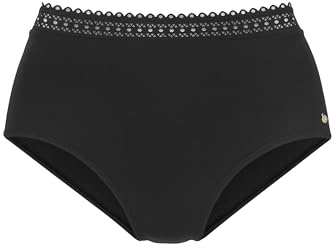 s.Oliver Damen Bikini-Hose | mit High-Waist, lasercut-Kante, Mix-Kini, atmungsaktiv und formend, schnelltrocknend