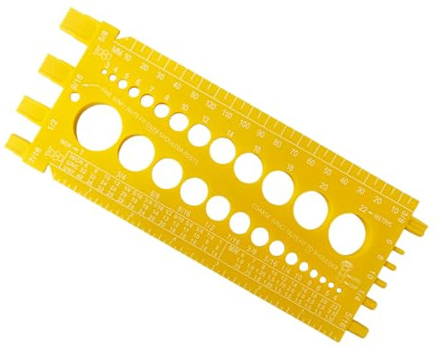 Medidor De Tornillos De 1 Pieza, Regla De Medición para Tuercas, Identificador De Pernos, Escala De Tuercas, Plástico, 22x8,5x0,7 Cm, Amarillo