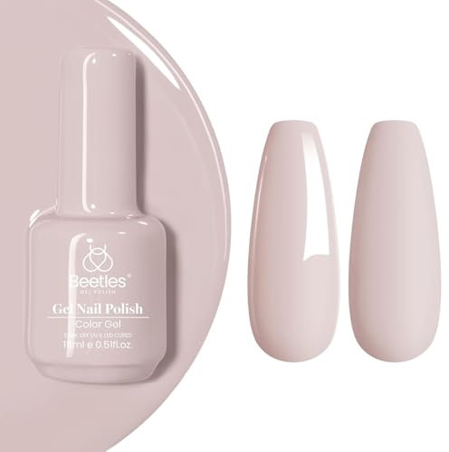 beetles Gel Polish, 1Pc 15ml Stone Beige Brown Colour Soak Off Gel Polish Uv LED Cured Nail Art Manicure Salon DIY Design Decoration Home Gift for Women Girls-CL147