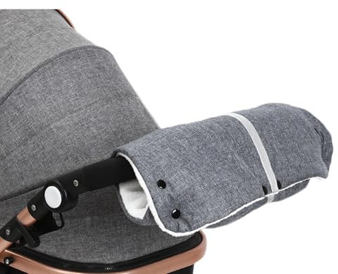 JUMUAO, scaldamani per passeggino, taglia universale, accessorio per passeggino, manicotto per passeggino con calda flanella, manicotto impermeabile e antivento per passeggino, passeggino, rimorchio