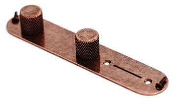 Guyker Bronze Color Control Plate with 2 Potentimeter Knobs with 6mm dia. Shaft Pots Compatible with Tele TL Telecaster Guitar