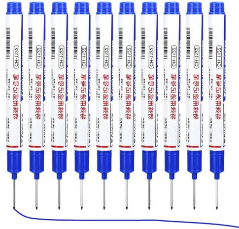 Walopola Construction Marker - Waterproof Construction Paint Markers | Metal Marking Pen, Machinist Tools, Long Head Deep Hole Marker For Hardware Decoration