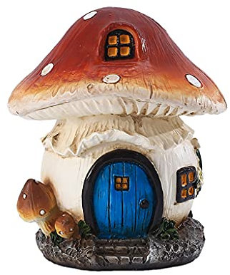 alloneslife Mushroom House Decoration Yard Outdoor Fairy Garden Terrace Ornaments